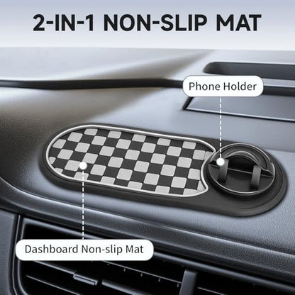 Multifunction Car Anti Slip Mat, Dashboard Phone Holder with Temporary Parking Number, Strong Grip Silicone Pad Organizer for Phones, Sunglasses, Keys and Interior Accessories