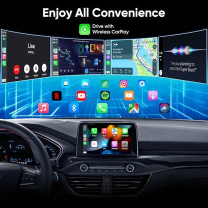 Wireless CarPlay Adapter for iPhone, 2026 Wired to Wireless CarPlay Dongle, Plug & Play USB-C Adapter, 5.8GHz WiFi, Bluetooth 5.3, Auto Connect, Low Latency, for Cars 2015+
