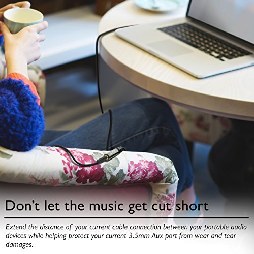 6ft 3.5mm Extension Cable, GearIT Pro Series Preminun Gold Plated 6 Feet 3.5mm Auxiliary Audio Stereo Extension Male to Female Cable, Black - color: Black, size: 6 Feet