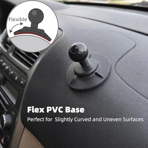 1" Ball Adhesive Base Compatible with RAM Mounts B Size Double Socket Arm, Flexible Adhesive Mount for Motorcycle Gas Tank & Car Dashboard - GPS Phone Holder Accessories - style: 1" Ball Adhesive Base