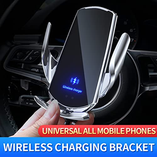 Wireless Car Charger Automotive Electric Induction 15W Wireless Charger Car Vent Mount Bracket Fast Charging Auto-Clamping Car Phone Holder Mount Air Vent Phone Holder Black… - color: Black