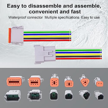 Exqutoo 2Pack 8-Pin DT Connector Male and Female Wire Connectors - size: 8-pin/2pack