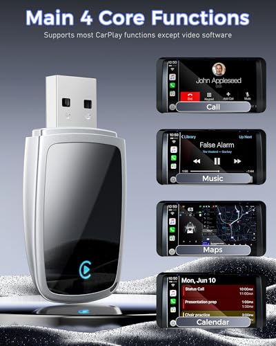 Wireless CarPlay Adapter for Apple iPhone Multi-User Connection（Silver） - color: Silver