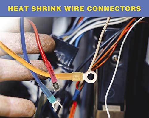 haisstronica 460PCS Heat Shrink Spade Connectors, 22-10 AWG, Male/Female - size: AWG 22-10, style: Male&Female Kit 460PCS