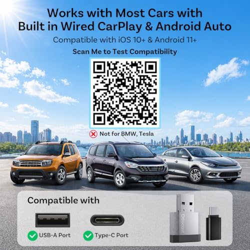 OTTOCAST Mini Nova Wireless CarPlay & Android Auto Plug & Play Adapter