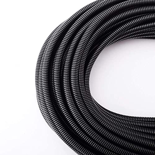 ZhiYo 50 FT 1/4" Wire Loom Split Tubing Auto Wire Conduit - color: Black, size: 50 FT 1/4’’