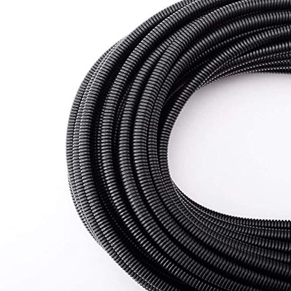 ZhiYo 50 FT 1/4" Wire Loom Split Tubing Auto Wire Conduit - color: Black, size: 50 FT 1/4’’