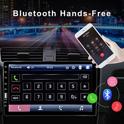 Single Din Car Stereo with Bluetooth 9 Inch HD Touch Screen Car Stereo with Backup Camera + External Microphone + FM MP5 Player Car Audio Receivers Support Mirror Link SWC USB EQ Car Radio