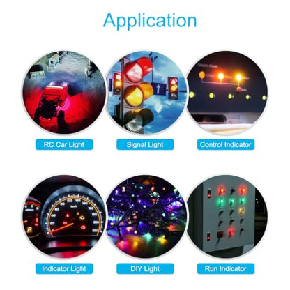 Chanzon 20pcs Pre-Wired RGB Flashing LED Diodes 5mm + 20pcs LED Holders - color: RGB Fast Flash, size: 5mm