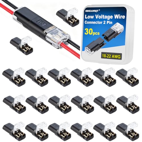 30Pcs Double Wire Plug in Connectors, Quick Connect Wire Connector 18-22AWG - size: 30 Pack