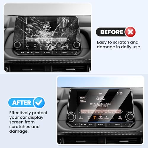 Canvcle 2PCS Screen Protector for 2021-2026 Nissan Rogue S SV/2019-2026 Altima/2020-2026 Sentra, 8 Inch Navigation Screen Tempered Glass Touchscreen Protector Navigation Screen Cover Protective Film - size: 2019-2026 Nissan Rogue/Altima/Sentra 8 Inch