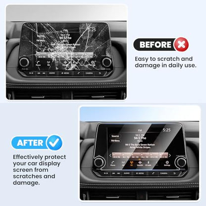 Canvcle 2PCS Screen Protector for 2021-2026 Nissan Rogue S SV/2019-2026 Altima/2020-2026 Sentra, 8 Inch Navigation Screen Tempered Glass Touchscreen Protector Navigation Screen Cover Protective Film - size: 2019-2026 Nissan Rogue/Altima/Sentra 8 Inch
