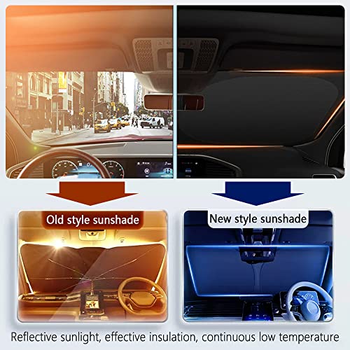 300T Thickened Automotive Glass Sunshade and Comes with Storage Bag,Keep Car Interior Cool,Windshield Sun Shade Fit for Small Cars (M: 55.12 * 27.6 inch) - color: M(55.12 * 27.6 inch)