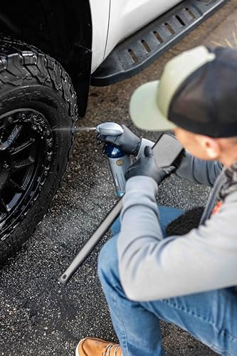 Detail Factory - Fender Well Brush - Ergonomic ProGrip Handle, Stiff Synthetic Bristles, Ergonomic Design, Clean Your Wheel Wells with Ease - Grey - color: Gray