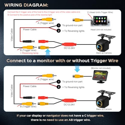 Backup Camera, License Plate Backup Camera for car,AHD 1080P Metal 170 Degree Wide Angle Rearview Reversing Camera,Reverse Rear View Camera for Car Vehicle SUV RV [HD/AHD] - color: Black