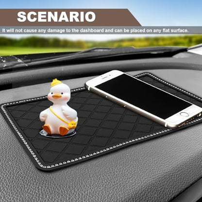 Car Crystal Dashboard Anti-Slip Mat, 10.2"x 6" Multifunctional Handmade Rhinestone Sticky Mat, Holds Phones, Sunglasses, Keys Universal for Car Decor & Storage - size: 10.2x6