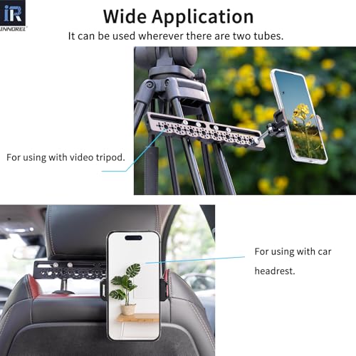 INNOREL TB2403 Car Headrest Mount Camera Monitor Bracket 1/4" Screw Shooting Extension Bracket for Installing Camera Cage, Car Headrest ARRI Camera Accessories Inside Vehicle