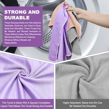 Norwεx - Basic Package - Microfiber - Window Cloth. Just water - without leaving streaks. For Household Enviro Dusting Cleaning Homes, Cars, Bars, Offices. Window Cloth makes cleaning a breeze. Purple - color: Window Cloth (Purple)