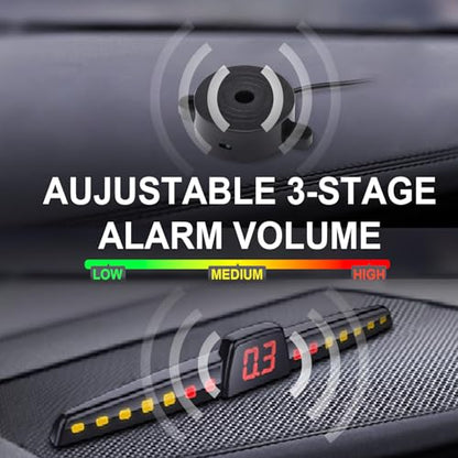 Promata PS01 Car Front Parking Sensor Kit with Buzzer,4 58KHz OE Standard Sensors,Radio Mute & Bull-bar Recognition Function,Detection Distance(13~39 inch) - color: Buzzer