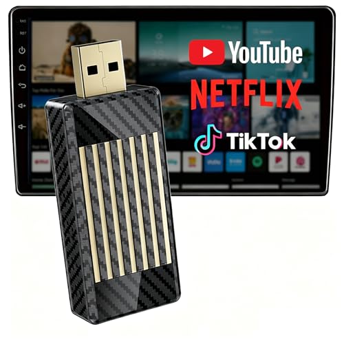 Wireless CarPlay Android Auto Adapter AI Magic Box, Built-in Play Store Netflix YouTube TikTok, HD Screen Mirroring, Plug and Play Video Adapter for OEM Factory Wired CarPlay Vehicles