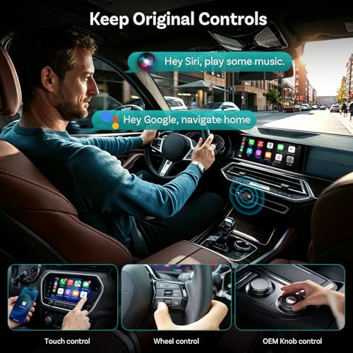 OTTOCAST Mini Nova Wireless CarPlay & Android Auto Adapter, 2-in-1 Convert Wired to Wireless, Plug & Play, Fast Auto Reconnect, Compact Mini Design for iPhone iOS 10+ & Android 11+