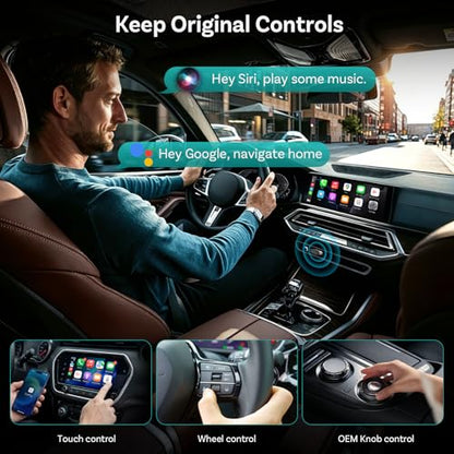 OTTOCAST Mini Nova Wireless CarPlay & Android Auto Adapter, 2-in-1 Convert Wired to Wireless, Plug & Play, Fast Auto Reconnect, Compact Mini Design for iPhone iOS 10+ & Android 11+