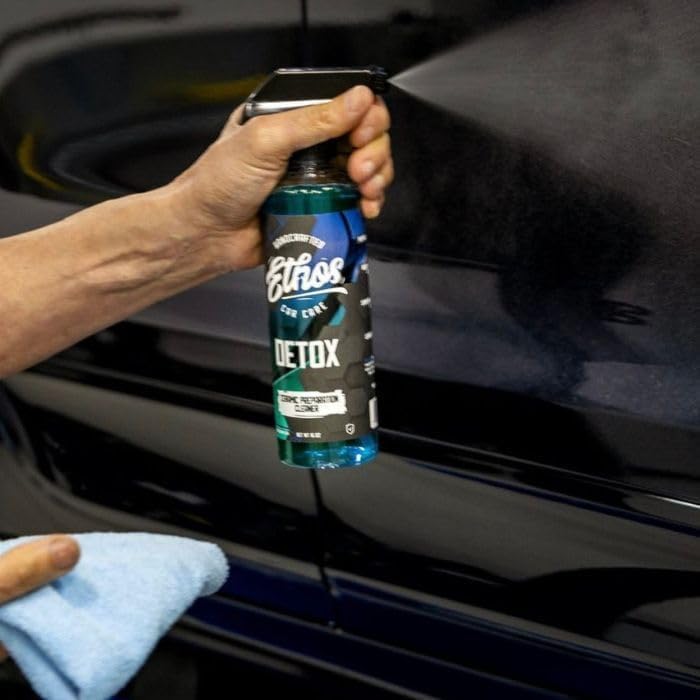 Ethos DETOX - Ceramic Coating Prep Spray, Panel Wipe, Glass Cleanser - Remove Your Old Ceramic Coating, Wax, or Sealant - Multi-Purpose Formula - Leaves Nothing But the Shine (16 OZ - 2PK) - size: 16 Fl Oz (Pack of 2)
