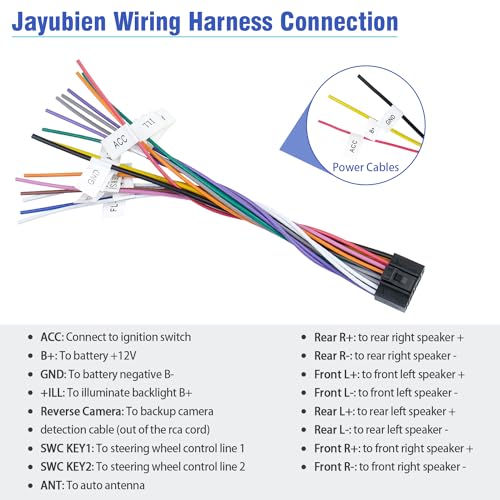 16Pin ISO Android Radio Wiring Harness Adapter - style: 16Pin Connector with Full Labels