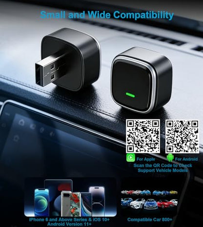 2-in-1 Wireless CarPlay & Android Auto Adapter Mini USB Dongle