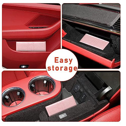 Kewucn Car Registration and Insurance Card Holder, Leather Auto License Document Glove Box Compartment Organizer, Essentials Vehicle Wallet Case for Driver License, ID Card (Rose Gold) - color: Large-Rose Gold-2