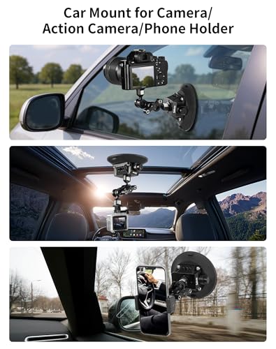 4.6" Suction Cup Mount & Butterfly Gimbal,Mount on Car Windshield or Window - size: Manual