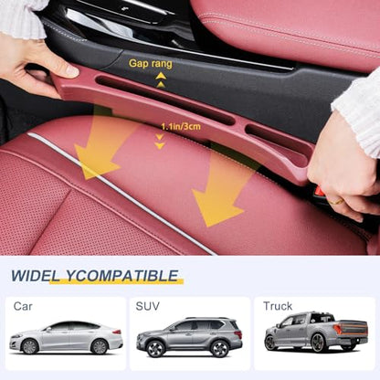 Car Seat Gap Filler 2 Pack，Seat Gap Filler Between Seat and Console,No Drop Gap Filler with Storage,Universal Fit Car Gap Filler for Car SUV Truck Auto Accessories（Wine Red） - color: Wine Red