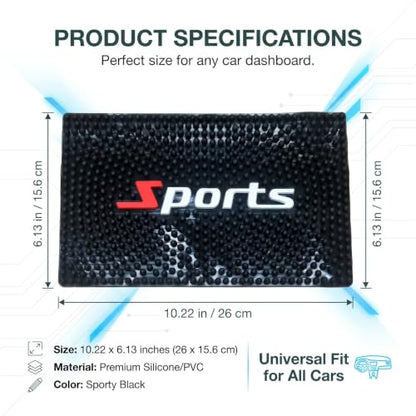 Skid Car Dashboard Mat, Car Dashboard Anti-Slip Rubber Pad, 10.24"x 6.14" Universal Non-Slip Auto Magic Dashboard Sticky Adhesive Mat for Phones Sunglasses Keys Electronic Devices