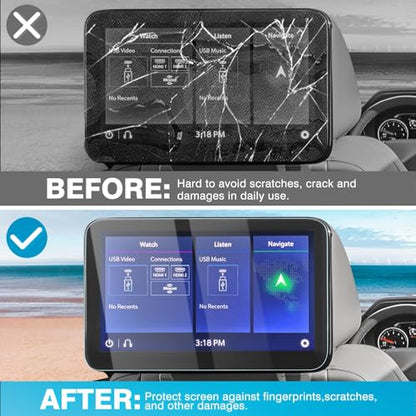 Karltys Upgrade 2 Pack 2021~2025 2026 GMC Yukon Denali/Chevy Tahoe/Suburban Screen Protector Accessories 12.6-Inch [No Glare & Fingerprint] for Rear Seat Media Display Protector Tempered Glass - size: 2021-2025 2026 GMC Yukon/Chevy Tahoe/Suburban