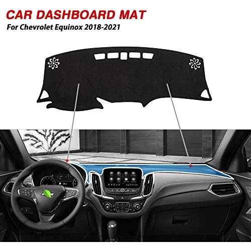 CARTIST Dashboard Cover Mat for 2018-2022 2023 2024 Chevy/Chevrolet Equinox Accessories Dash Cover Flannel Dash Mat Sunshade Glare UV Rays Protector - size: dash mat for Chevrolet Equinox 2018-2022