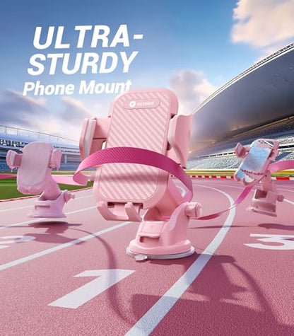 VICSEED Stable Car Phone Holder [Upgraded Strongest Suction, Won't Break] - color: Hot Pink