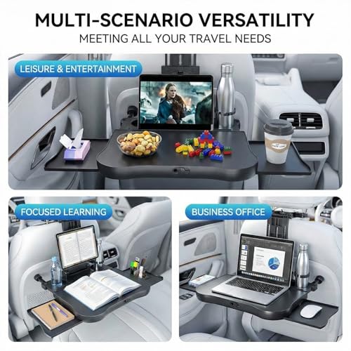Car Back Seat Tray Table with Expandable Tray - 2-Sided Car Desk for Kids & Adults, Extra Wide & Sturdy Headrest Mount with Non-Slip Pad, Tablet/Laptop Holder for Road Trip, Eating, Working, Gaming - color: Mechanical back table board