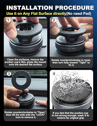 snanlen Upgraded 360° Nano Gel Vacuum Magnetic Phone Holder, 108+LBS Heavy Duty Suction Cup Phone Mount for Car Dashboard & Windshield, 3000gf MagSafe Compatible with iPhone 17/16 Pro Max White - color: White