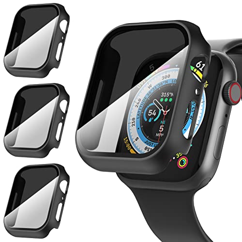 Suoman for Apple Watch Series 6/5/4 SE 44mm Privacy Screen Protector Case - color: Black+Black+Black, size: 44MM