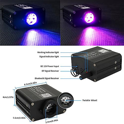 AZIMOM 16W Twinkle & Sound Activate 600pcs*0.03in*13.1ft Fiber Optic Starlight Headliner Kits+RGB Meteor Shooting Star,APP& Remote Control Light Engine End Glow Fiber Strands Home Car Ceiling Décor - size: Meteor+600pcs*0.03in*13.1ft