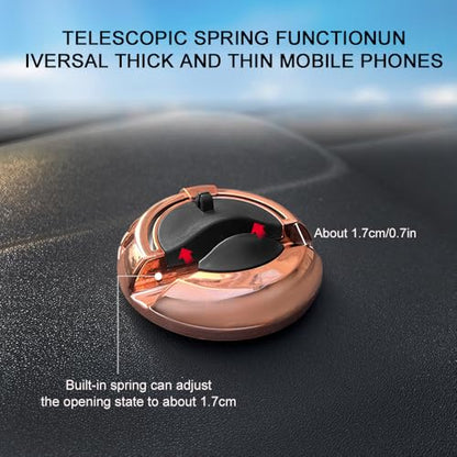Multifunction Car Anti-Slip Mat, Car Anti Slip Mat Phone Holder, Dashboard Mobile Phone Holder with Temporary Parking Number, Rotatable Dashboard Mat for Sunglasses Keys Gadgets (Brown+Gold) - color: Brown+Gold
