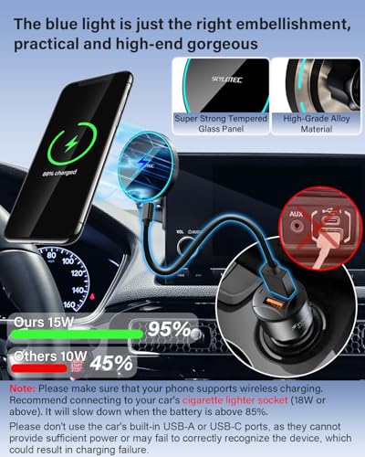 SKYLOTEC 15W Magnetic Charger Phone Holder for Chevy Equinox 2025-2026 - color: Magnetic Wireless Charger, size: Equinox 2025-2026 (11.3 inch screen)