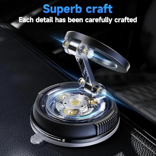 Magnetic Car Phone Holder Vacuum Adsorption Suitable for iPhone and Android Phones 360° Adjustable Suction Cup Bracket for Automobiles[98+LBS Strongest Suction & 2800gf Magnetic]