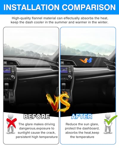 CARTIST Dashboard Cover Mat for 2016-2021 Honda Civic Coupe Sedan/Hatchback Accessories Dash Cover Suede Dash Mat Sunshade Glare UV Rays Protector (Not Fit 2022 Civic) - size: dash mat for Honda Civic 2016-2020