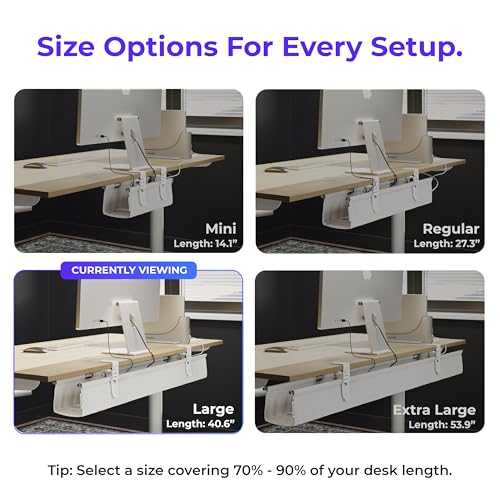 Ascrono Original Under Desk Cable Management Tray, White, 40.6" - color: White, size: Large (40.6 in)