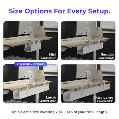 Ascrono Original Under Desk Cable Management Tray, White, 40.6" - color: White, size: Large (40.6 in)