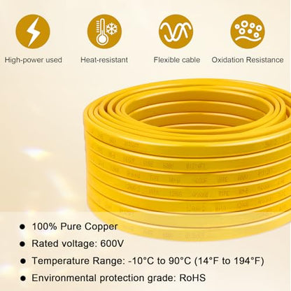 12/2 Wire with Ground - 10FT 12 Gauge NM-B Non-Metallic Sheathed Cable 100% Pure Copper 12 AWG 2 Conductor Residential Indoor Wire for Outlets, Switches, Other Loads and Lighting Wiring Projects etc. - size: 10FT, style: 12AWG/2