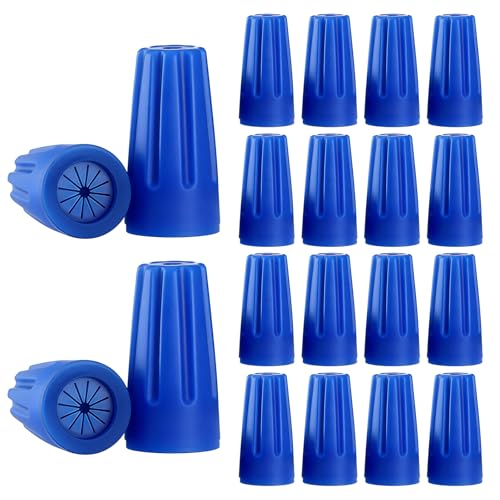 20PCS Waterproof Wire Nuts, Blue Waterproof Landscape Wire Connectors 22AWG-12AWG, Outdoor Sealed Cable Nuts and Terminal Connectors for Outdoor and Moisture-Prone Environments - size: 20pcs