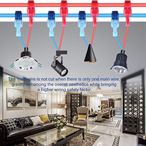 Quick Splice T Tap Wire Connectors for Wiring Self Stripping Disconnect Electrical Connect Assortment Kit 22 20 18 16 14 Gauge Car Speaker Taps Insulated Terminal (120Pcs) lkelyonewy