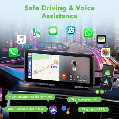 TOGUARDGO 6.86" CarPlay Screen with Dual Dash Cam 2.5K Front 1080P Rear